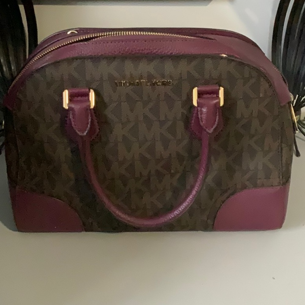 Michael Kors Brown and Purple Satchel